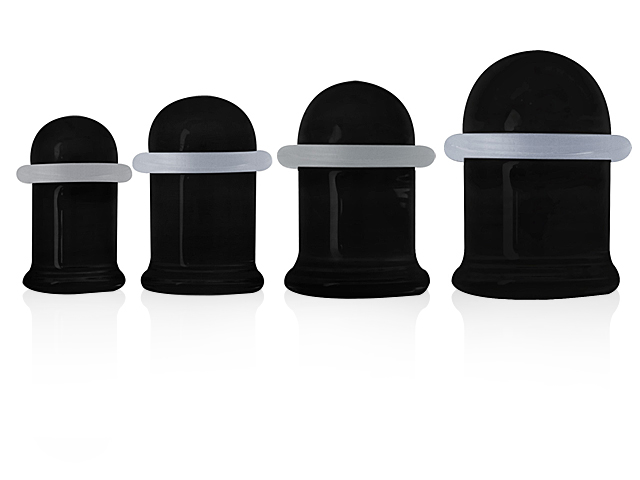 BLACK PYREX STRETCHER PLUGS (8.5-10.0MM)