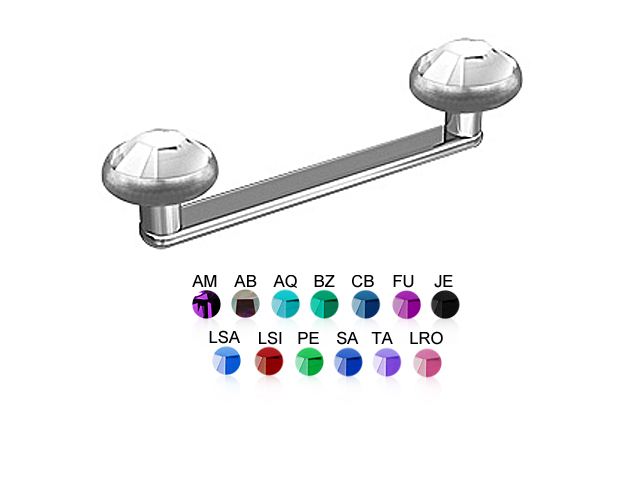 TIT MICRO FLAT SURFACE BAR WITH MICRO JEWELLED DISC