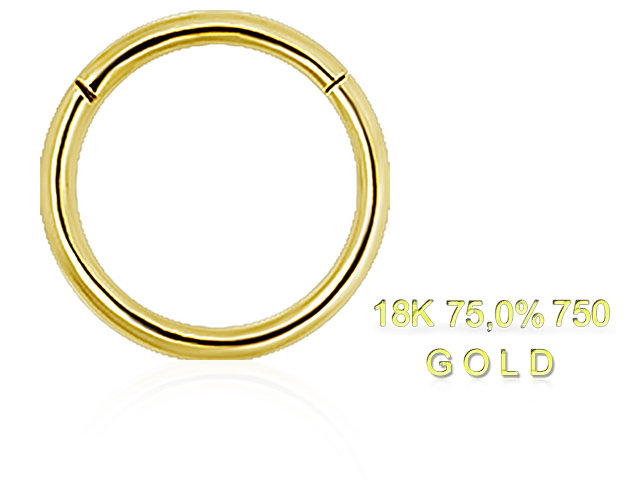 18K GOLD HINGED SEGMENT RING 16GA (1.2x07MM)