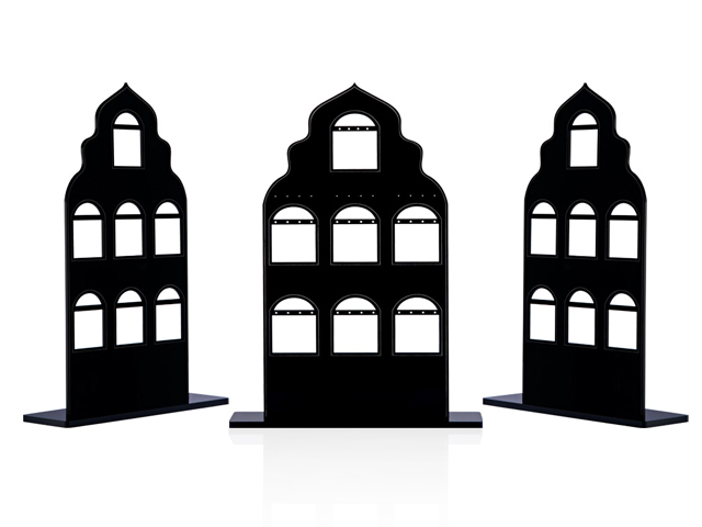 SLEEK CHAIN EARRINGS PAGODA DISPLAY (UP TO 20 PAIRS), ACRYLIC.