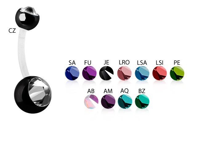 BIOPLAST® DOUBLE JEWELLED BLACK PVD STEEL BANANA