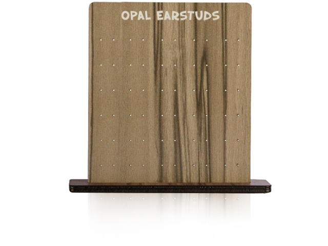 VENEER WOOD AND ACRYLIC STAND FOR 30 PAIRS OPAL EARSTUDS