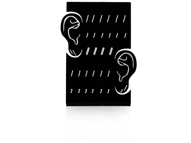 ACRYLIC STAND FOR EAR STUDS  (16 PAIRS, 2 EARS. EMPTY)