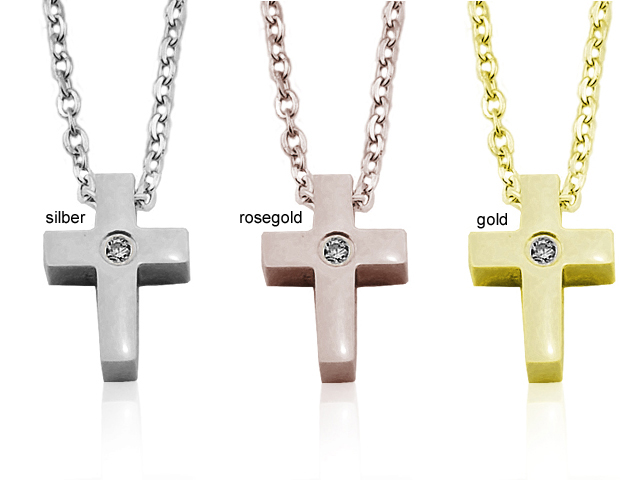 Edelstahlkette mit Kreuz(12mmx0.9mm)