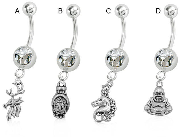 316l JEWELLED BANANA WITH PENDANT