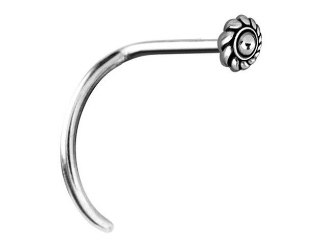 SS316L STEEL CASTING CURVED  NOSE STUD (TRIBAL) - PIGTAIL