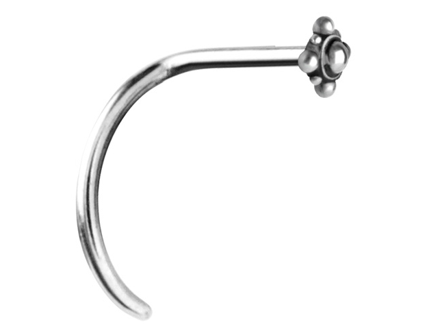 SS316L STEEL CASTING CURVED  NOSE STUD (TRIBAL) - PIGTAIL