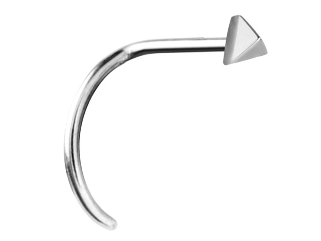 SS316L STEEL CASTING CURVED  NOSE STUD (TRIANGLE) - PIGTAIL