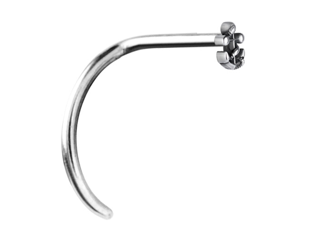 SS316L STEEL CASTING CURVED  NOSE STUD (ANCHOR) - PIGTAIL