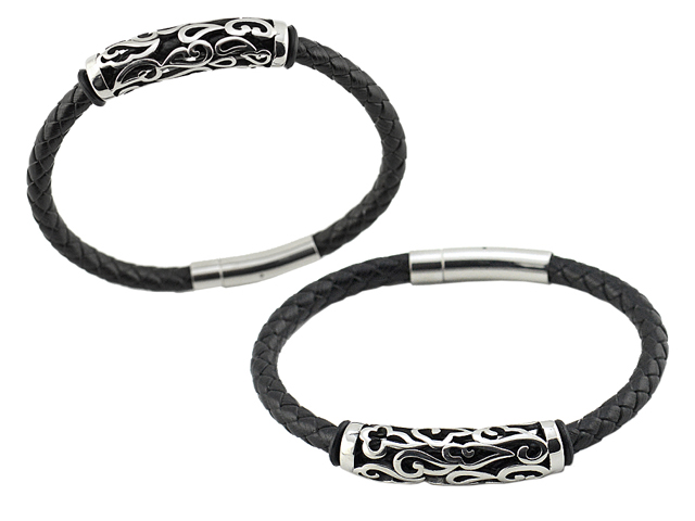 Lederarmband mit Edelstahl