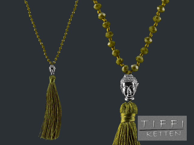 Kette "Tiffi" ca. 75cm (Senf)