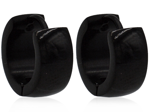 Creolen aus Edelstahl schwarz bombiert