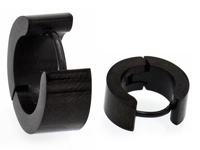 Creolen aus Edelstahl schwarz