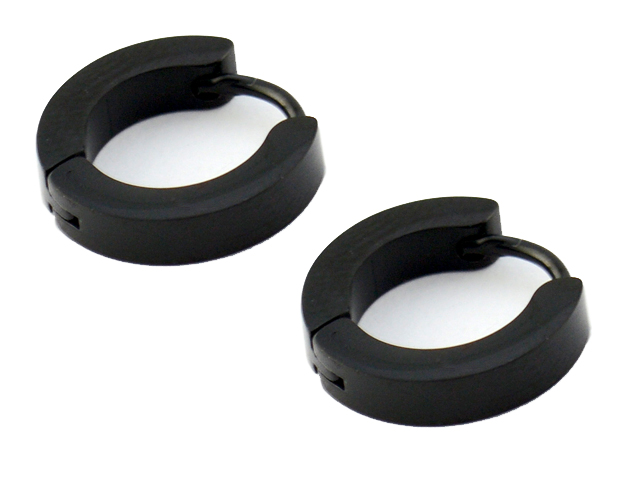 Creolen aus Edelstahl schwarz