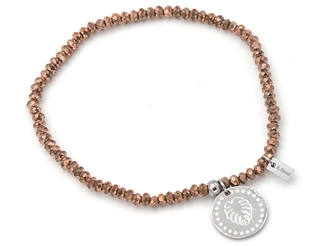 Glassteinarmband mit Edelstahl