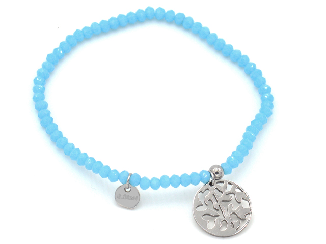 Glassteinarmband mit Edelstahl