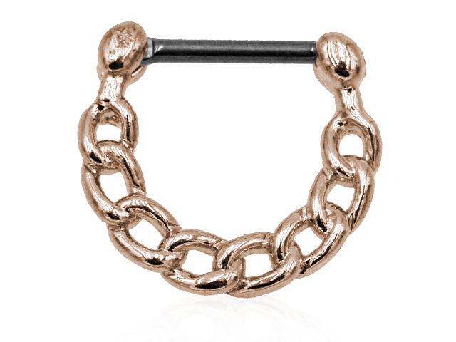 SEPTUM CLICKER CHAINDESIGN WITH TITANIUM ROSEGOLD