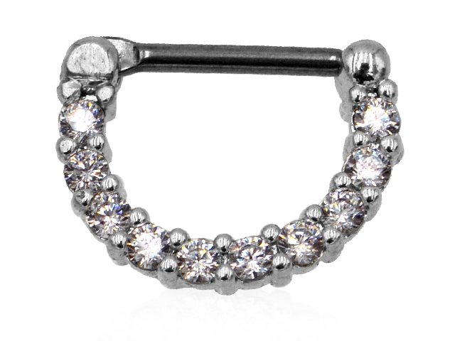 316L SEPTUM CLICKER WITH ZIRCONIA STONES