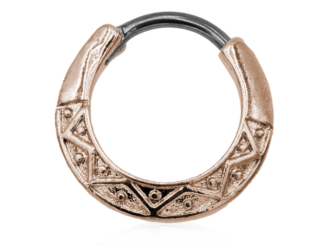316L SEPTUM CLICKER WITH MAYA DESIGN ROSEGOLD