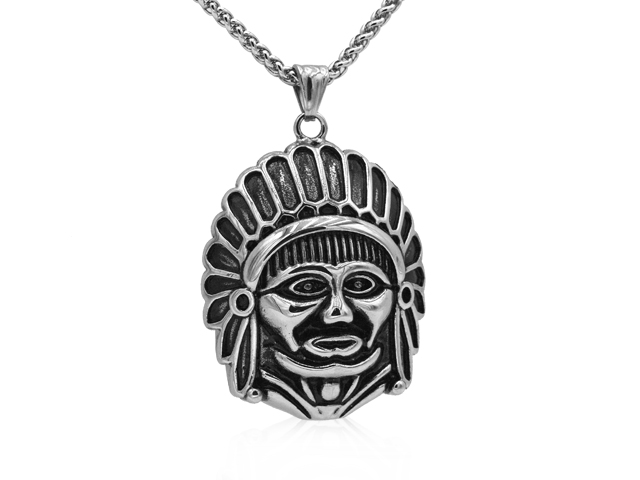 Edelstahlanhänger "Indianer"