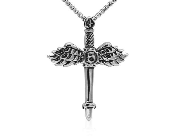 Edelstahlanhänger "Flügelschwert"