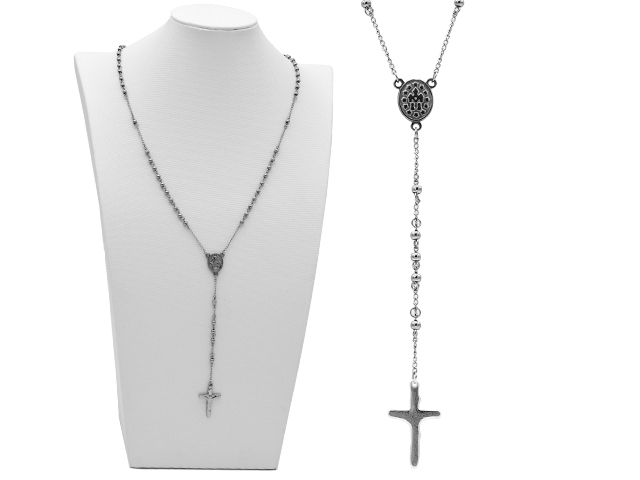 Edelstahl Rosenkranz "Kreuz"
