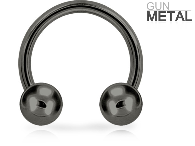 SS316L GUNMETAL STEEL MICRO CIRCULAR BARBELLS