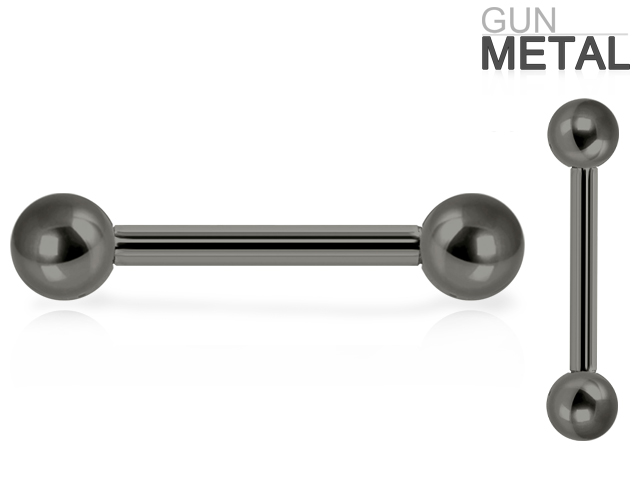 SS316L GUNMETAL STEEL BARBELLS