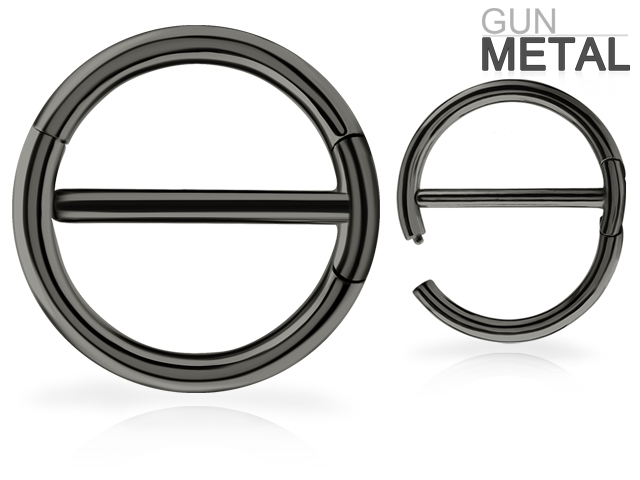 GUN METAL PVD SS316L DOUBLE CLICKER NIPPLE RING