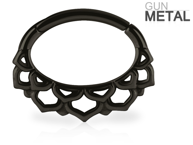 GUNMETAL PVD HINGED SEPTUM AND DAITH CLICKER