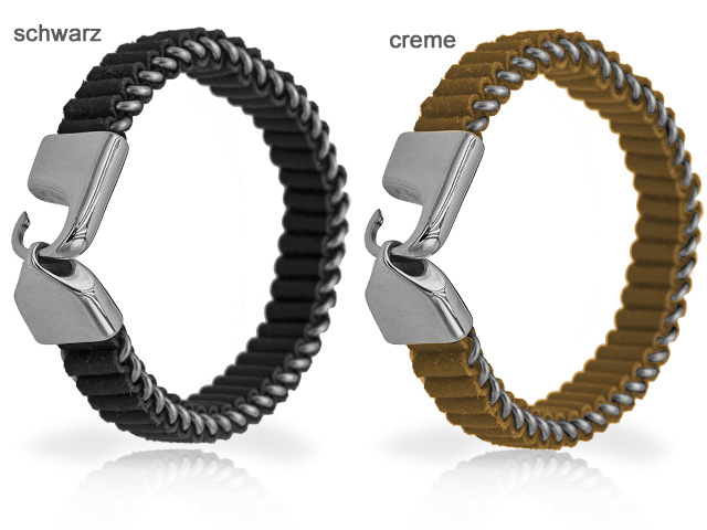 Lederarmband "Jorge" mit Edelstahl