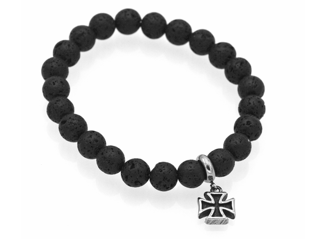 Armband "Iron Cross" mit Lavasteinen