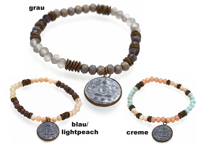 Armband mit Glassteinen und Buddha