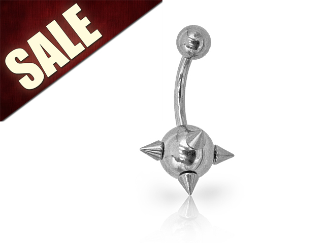 SS316L MICRO BANANA BARBELL WITH SPIKES