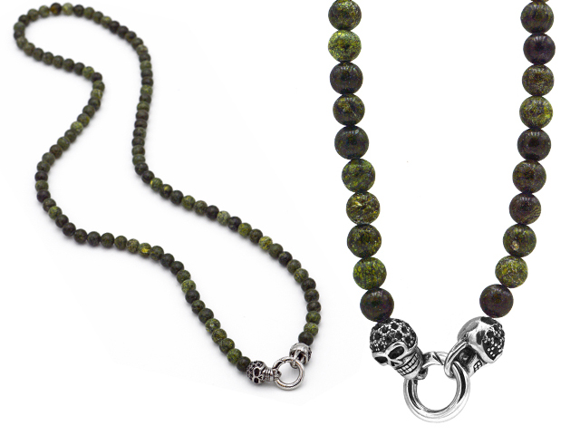 Edelstahlkette mit Maw-Sit-Sit Balls "Mexican Skulls"