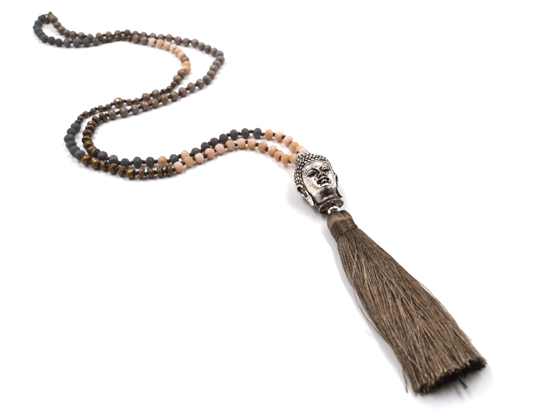 KETTE "BUDDHA" GRAU