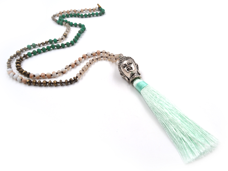 KETTE "BUDDHA" GRÜN/CREME
