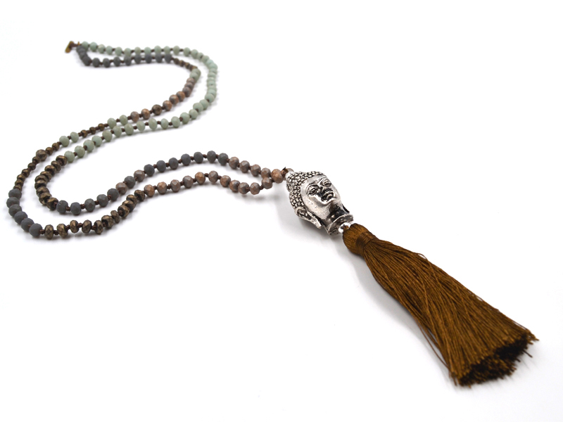KETTE "BUDDHA" MINT/GRAU