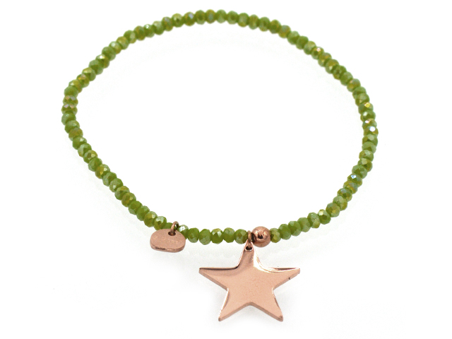 Glasarmband mit Edelstahl Stern