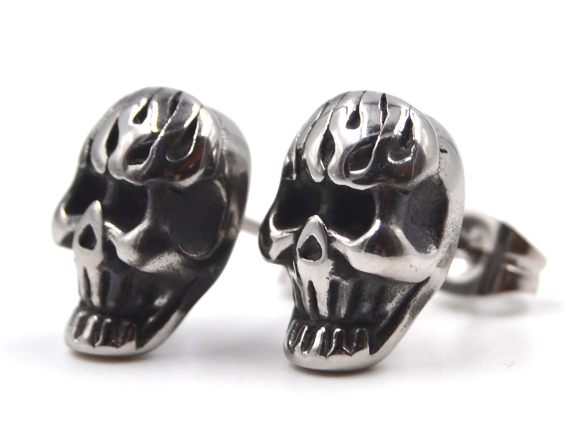 EDELSTAHLOHRSTECKER "SKULL"