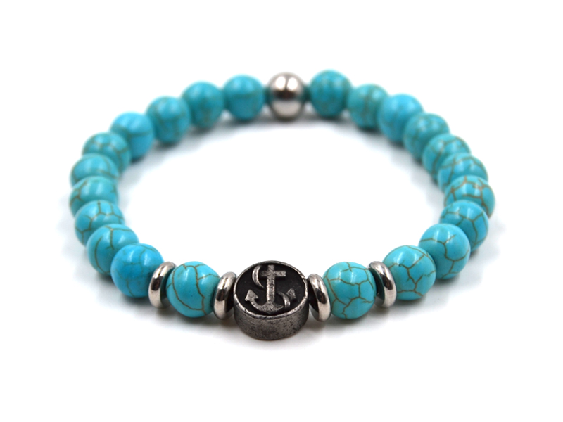 Armband "Anker" mit Türkis-Stein