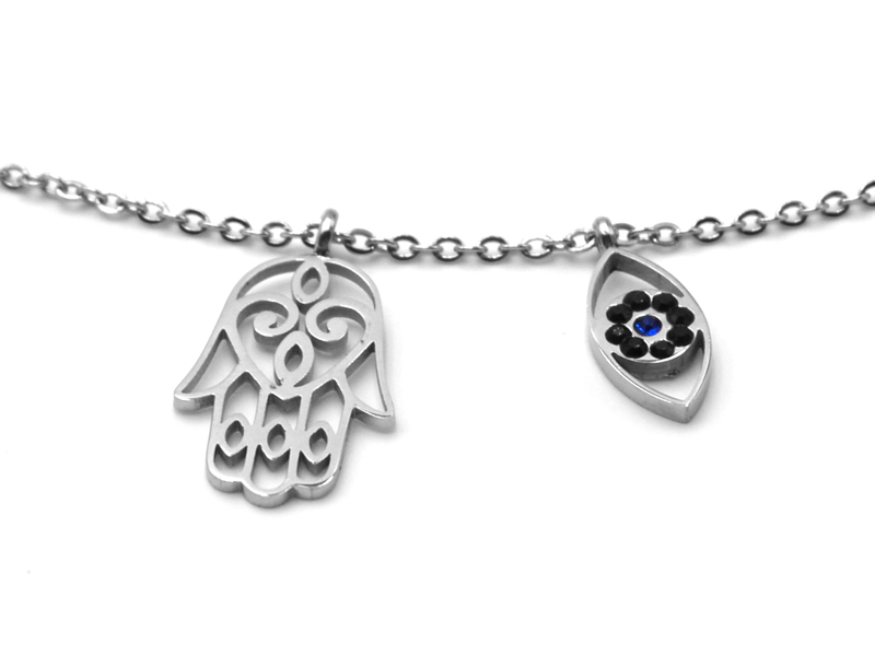 Edelstahlkette Hande der Fatima (45cm+5cm)