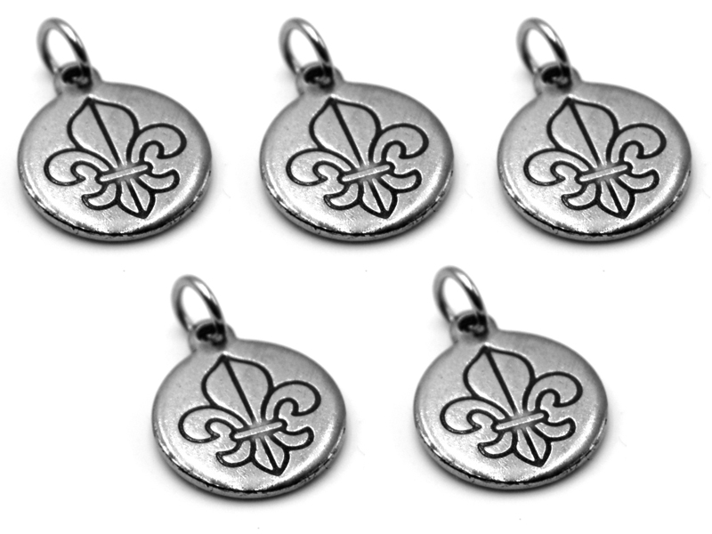 Edelstahlanhänger "Lilie" (12mm) 5er Pack
