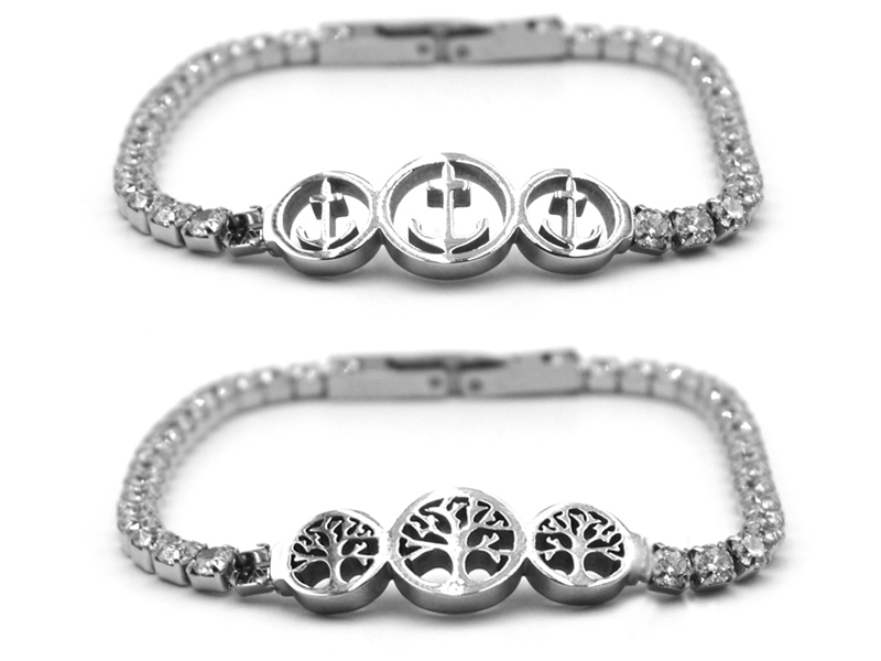 Edelstahlarmband mit Zirconia