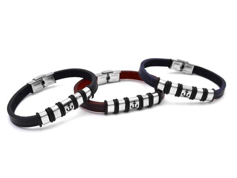 Lederarmband mit Edelstahlverschluß