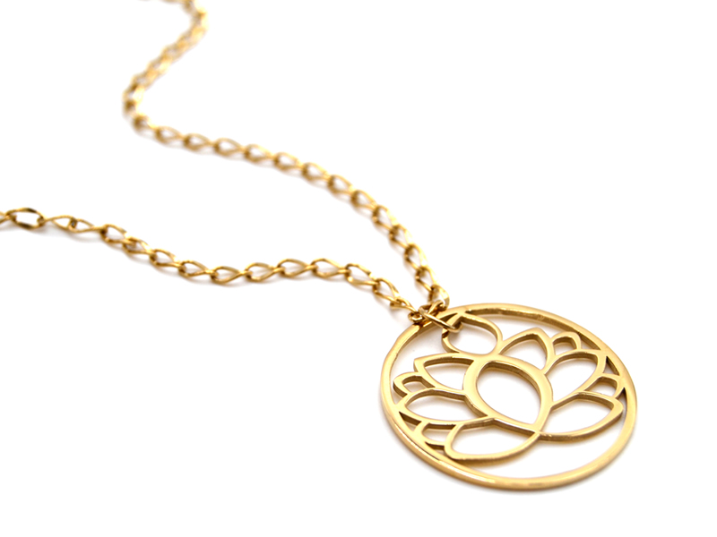 Edelstahlkette mit Lotusblumen Anhänger