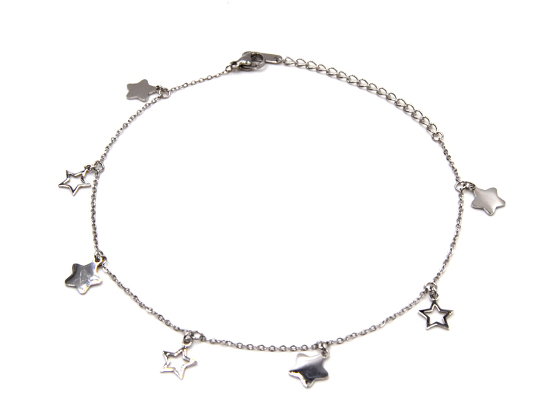 Edelstahlfusskette mit Stern