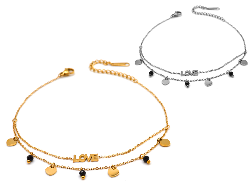 Edelstahlfussketten Love