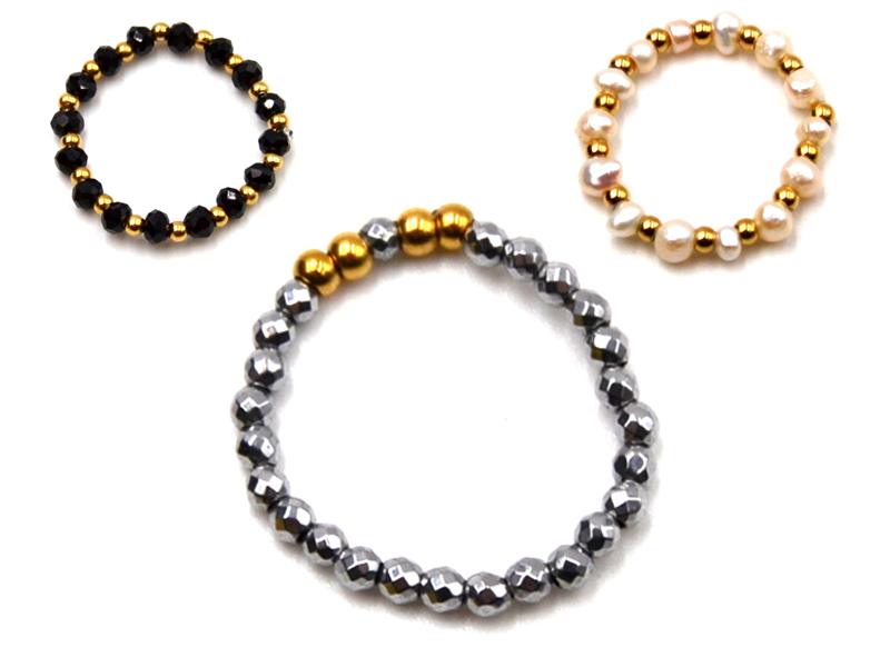 Elastische Ringe mit Edestahlbeads