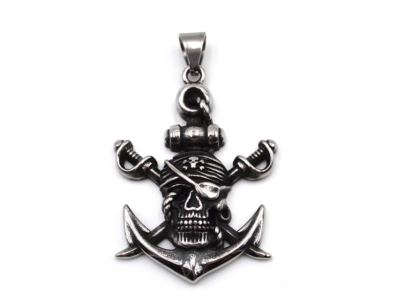 Edelstahlanhänger Piratenkopf